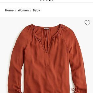 NWT J.Crew Point Sur Drapey Open V- neck Top XS